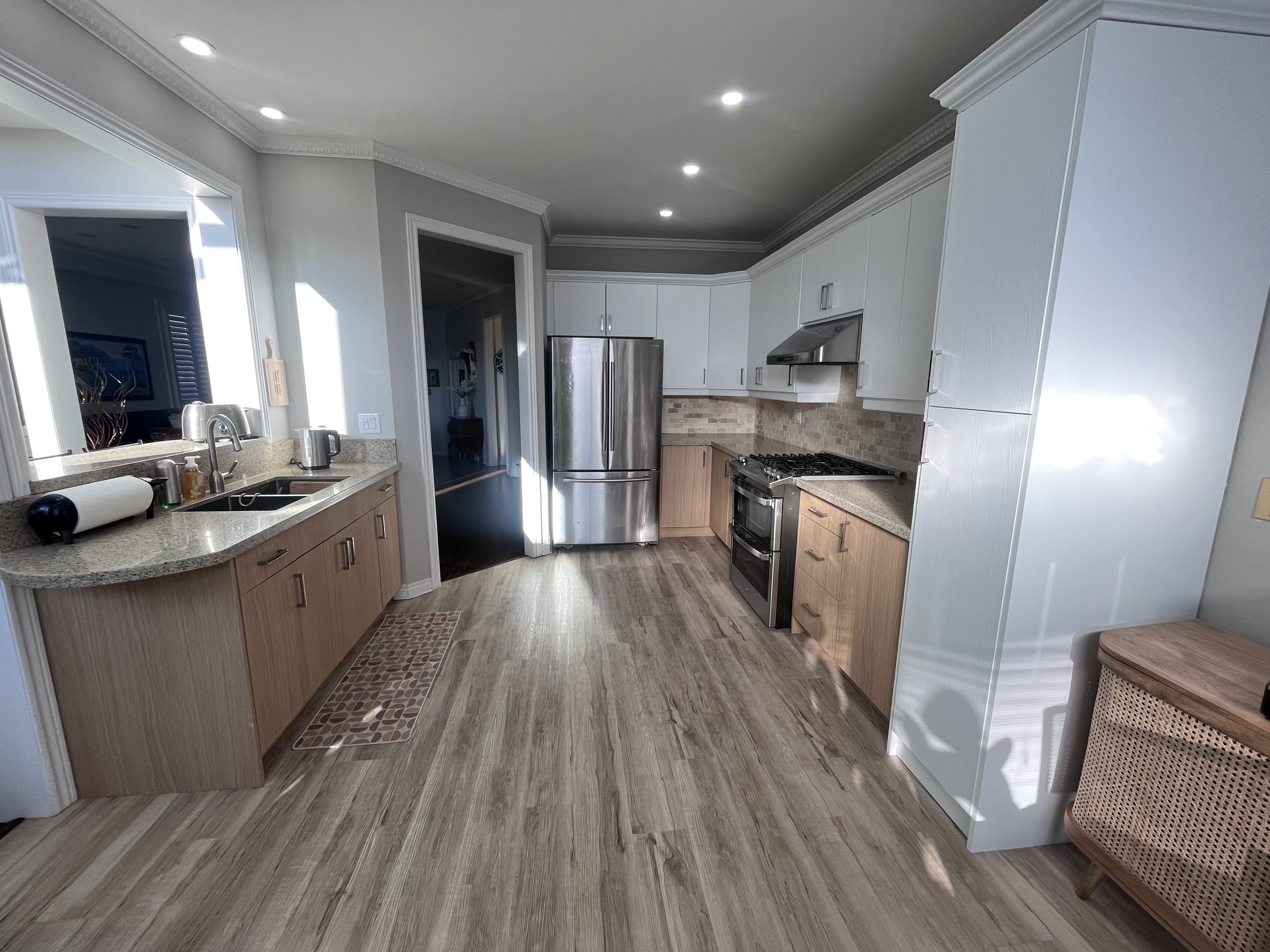 AFTER: Kitchen Cabinet Vinyl Transformation