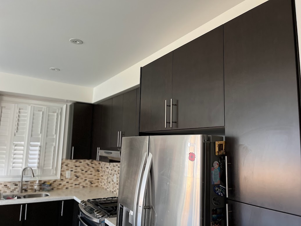 BEFORE: Kitchen Cabinets and Panels to be Resurfaced