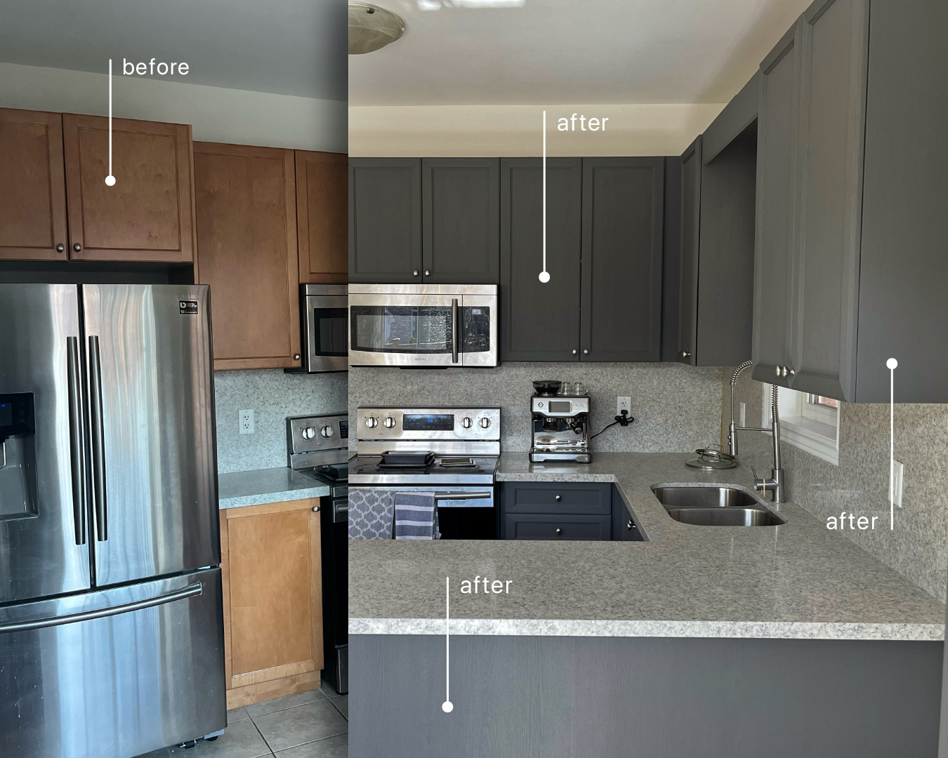 Minimalist Grey Kitchen Cabinets