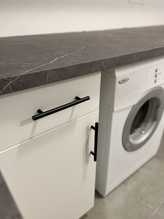 Marble White Cabinet and Counter Wrap