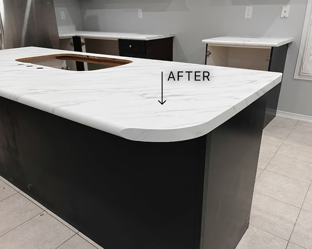 AFTER: Beautifully Resurfaced White Marble Countertop