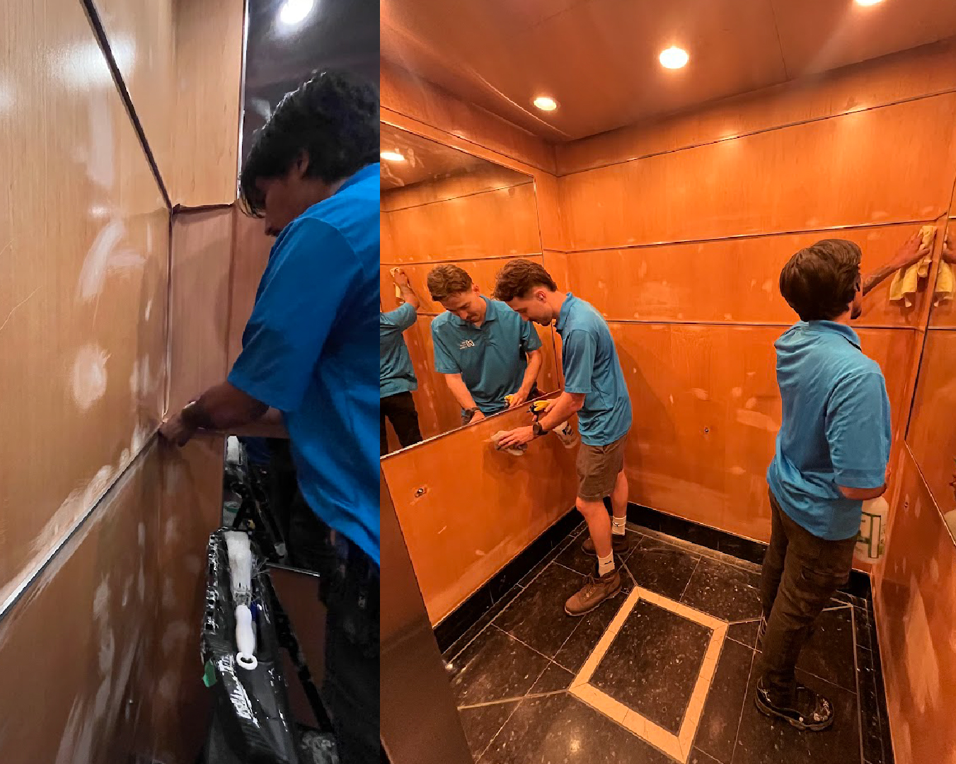 DURING: Modernized Elevator Wall Panels