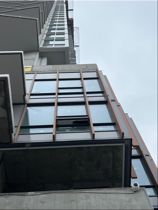 Exterior Beams Resurfaced with a UV Resistant Natural Wood Finish