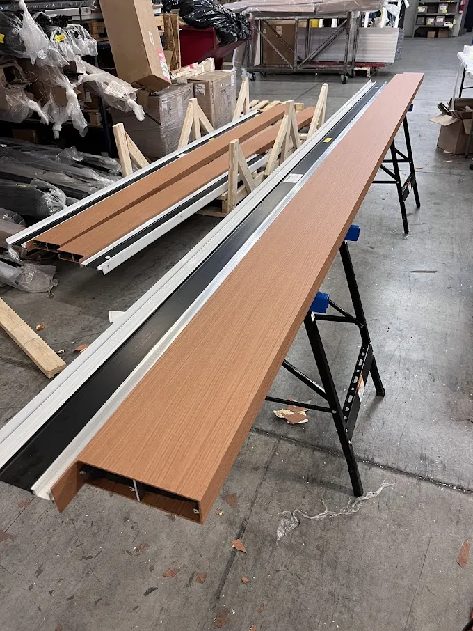 Exterior Beams Resurfaced with an All-Weather-Resistant Natural Wood Finish
