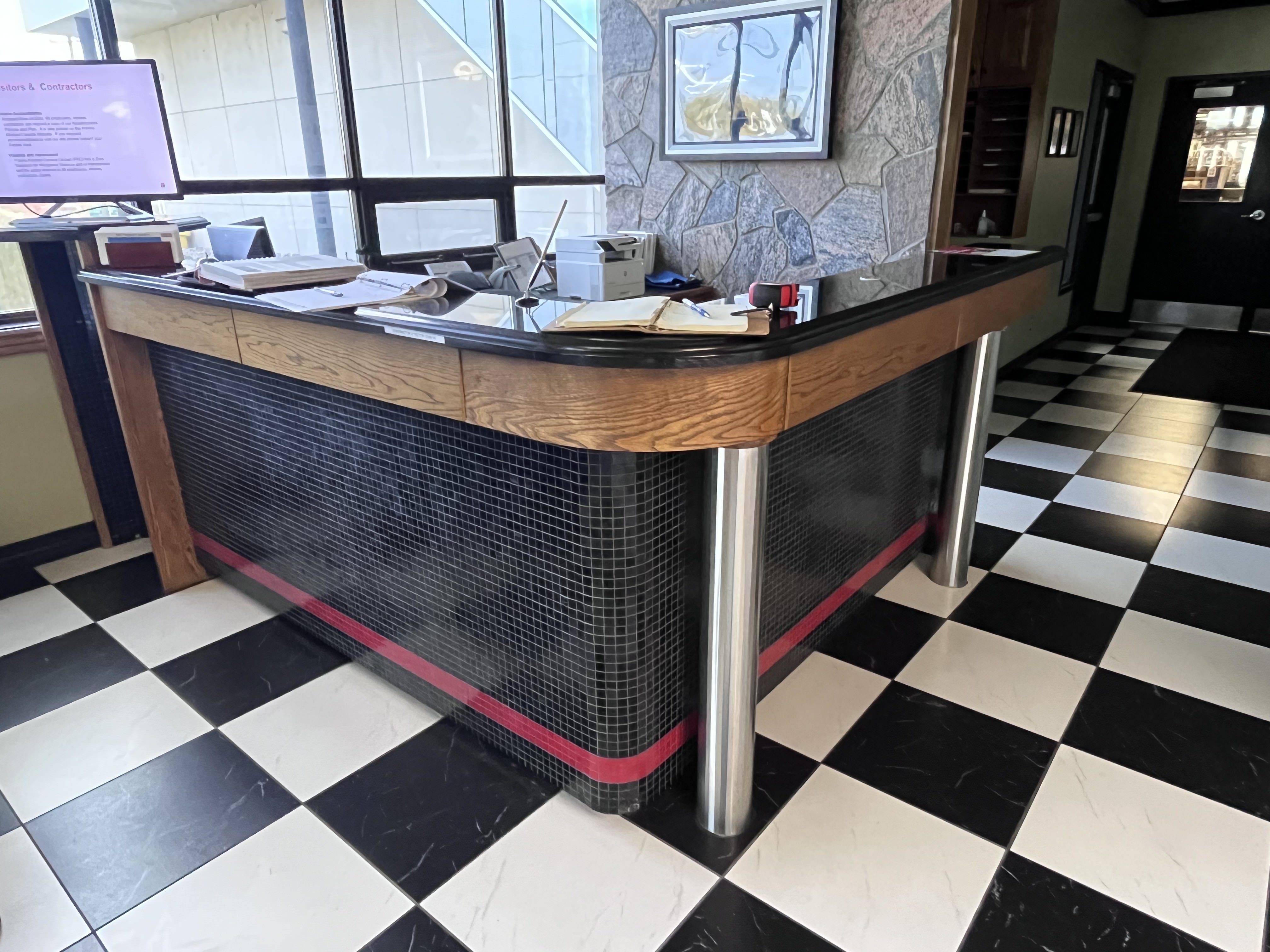 BEFORE: Worn Office Reception Desk