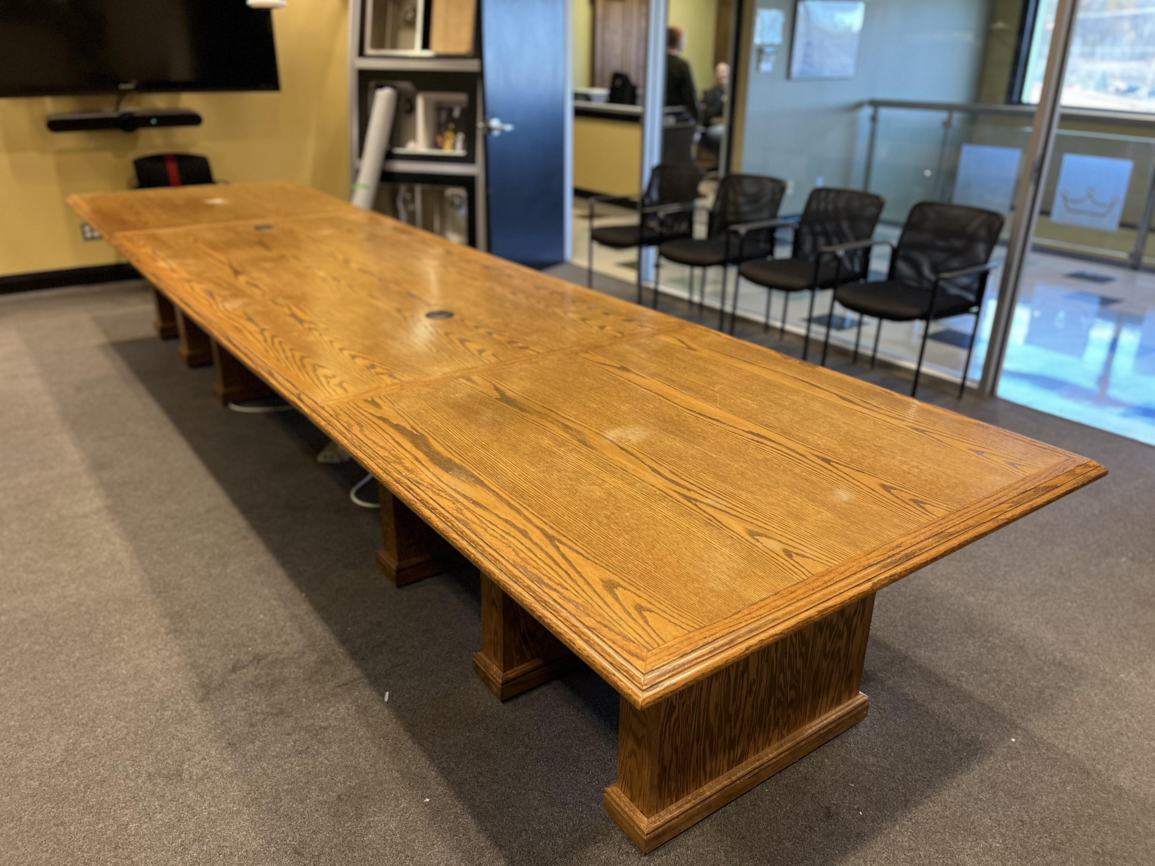 BEFORE: Worn Office Conference Table