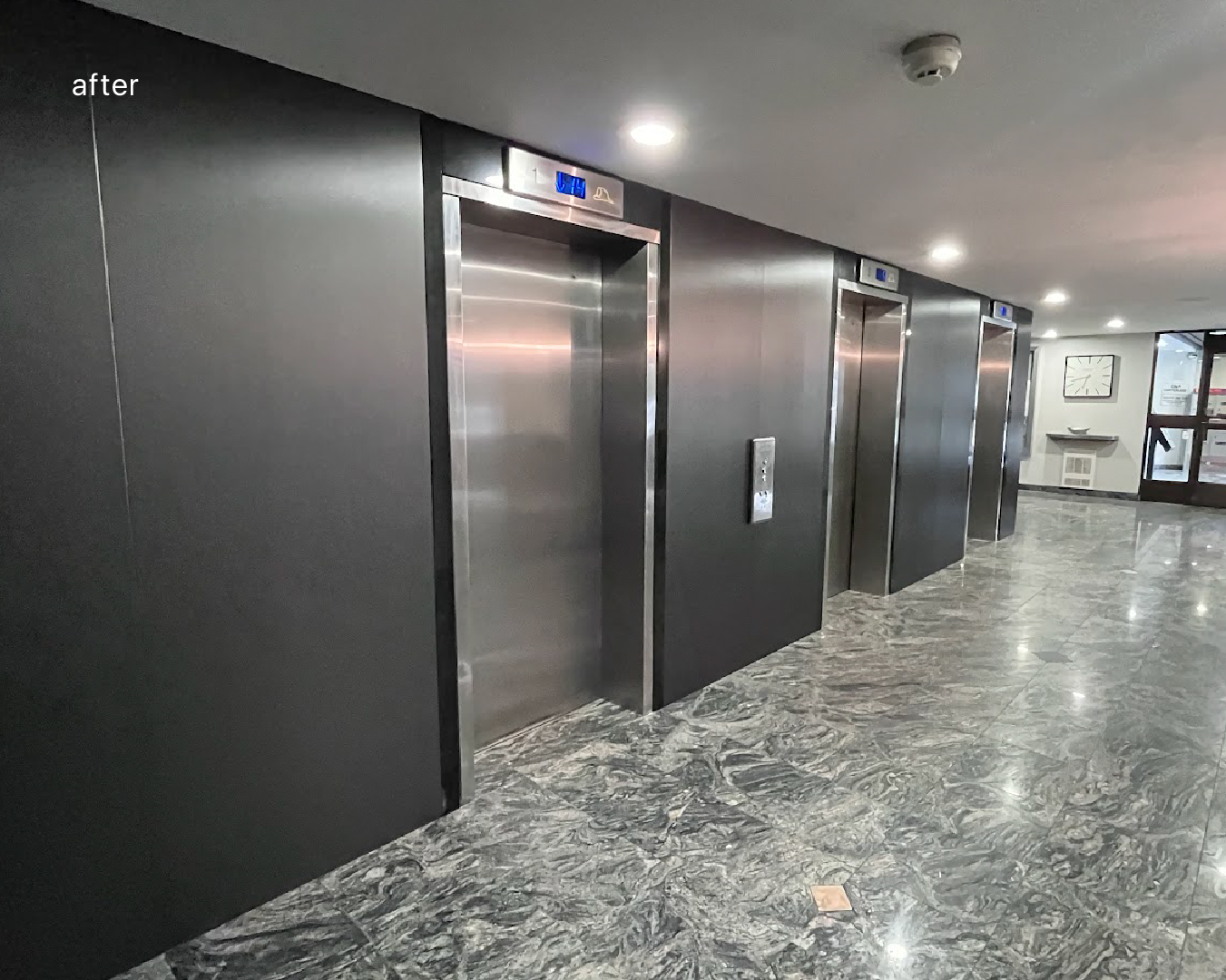 After: Modern Elevator Lobby Resurface