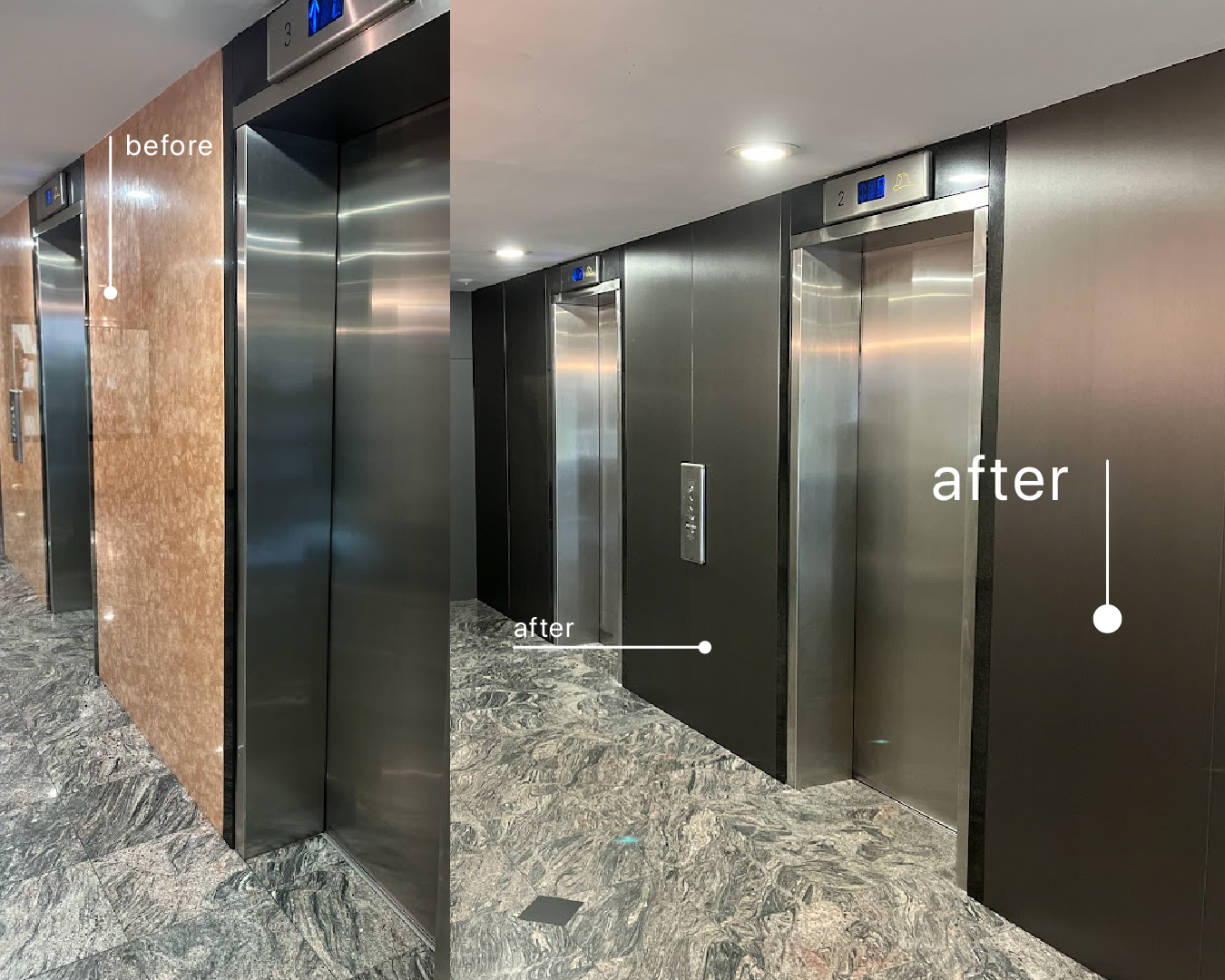 After: Wall Panel Resurface Near Mirror