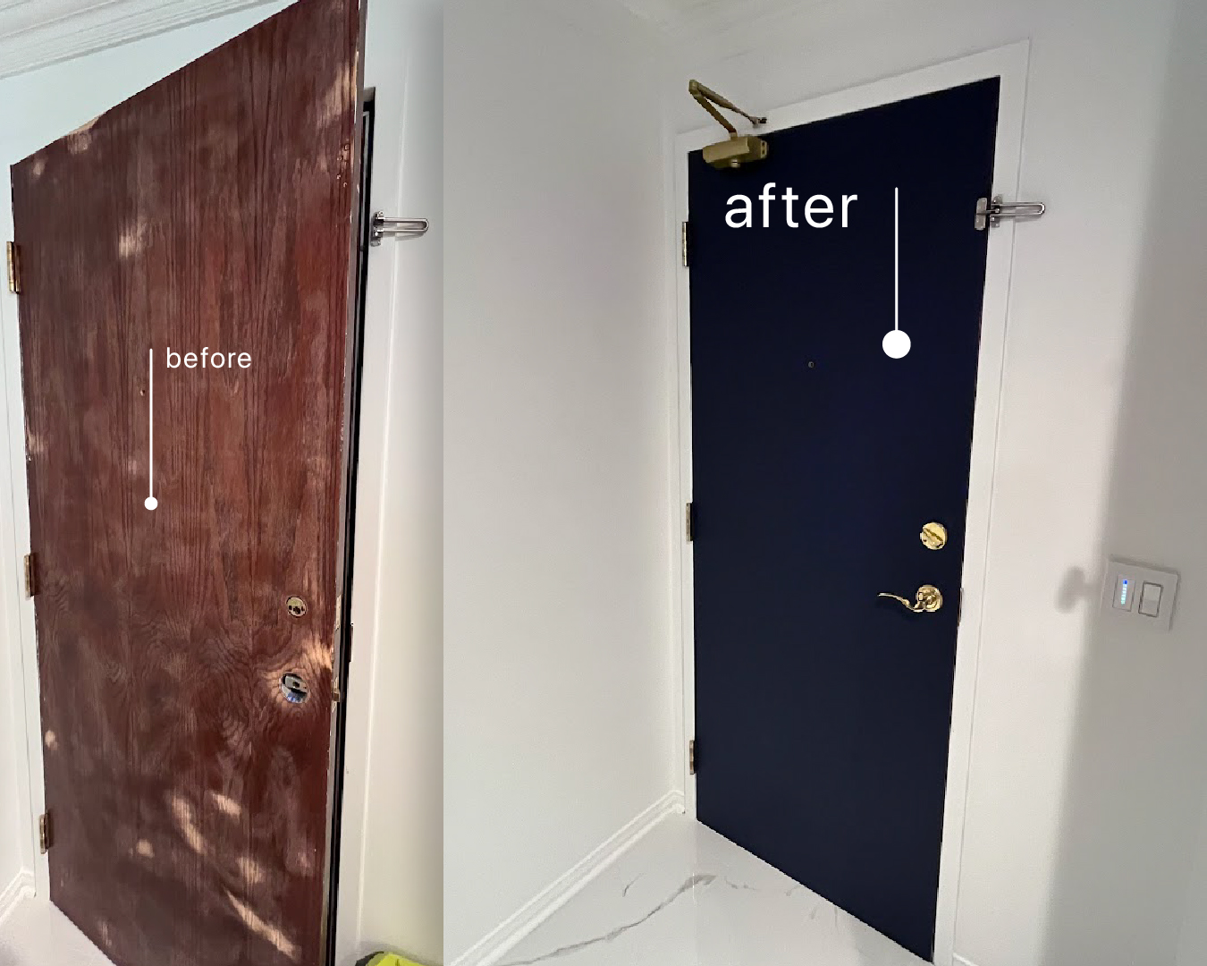 Before: Original Patchy Entry Door