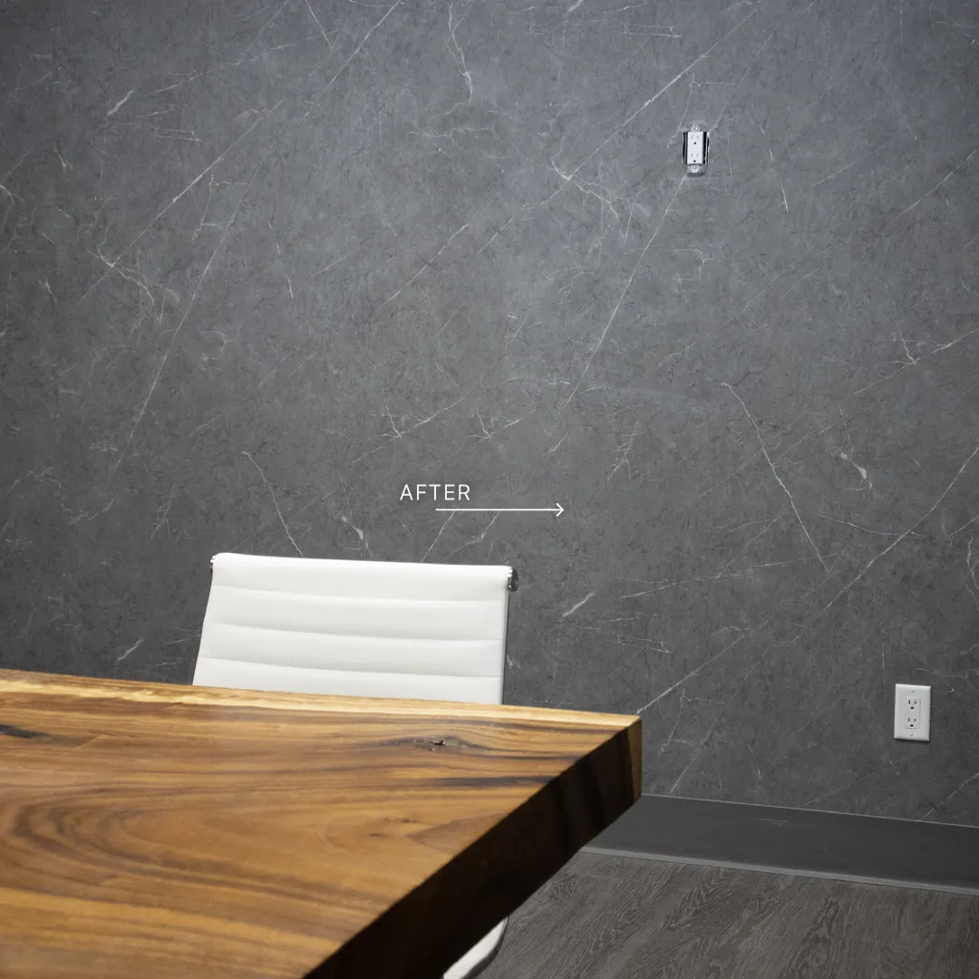 AFTER: Marble finished wall