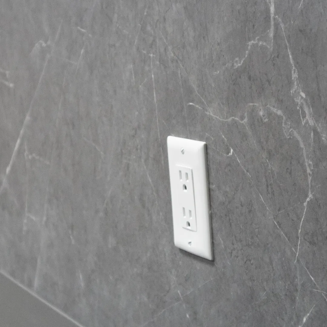 AFTER: Marble finished wall